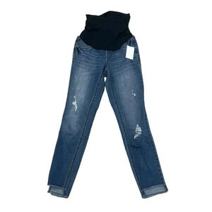 1822 Denim Blue Maternity Cut off Jeans 0/25